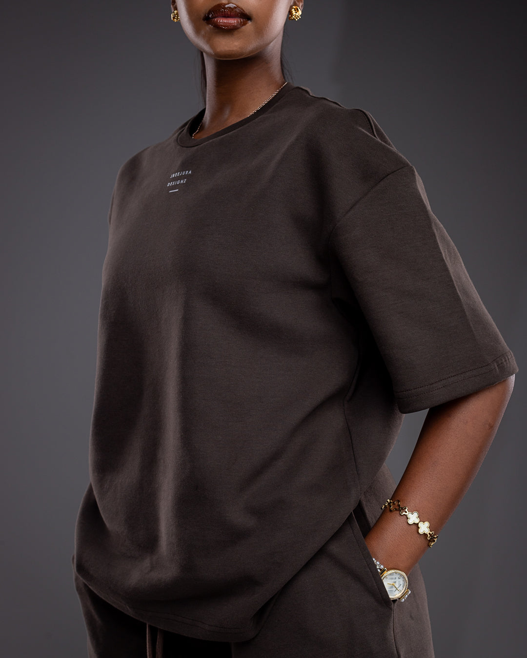 Serene Drop Shoulder Tee - Espresso