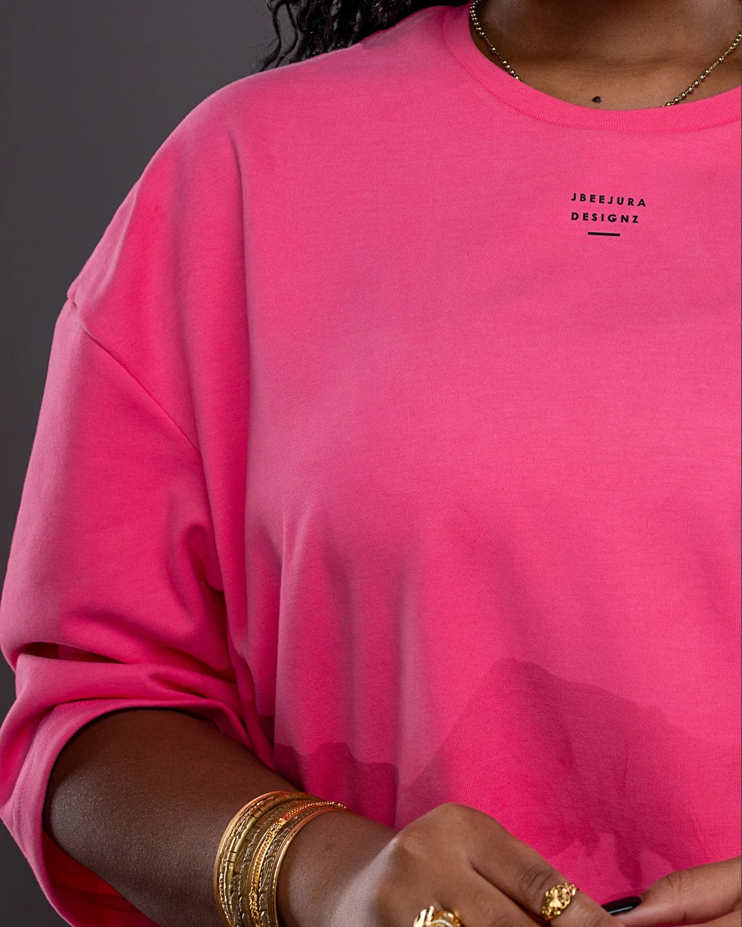 Serene Drop Shoulder Tee - Hot Pink