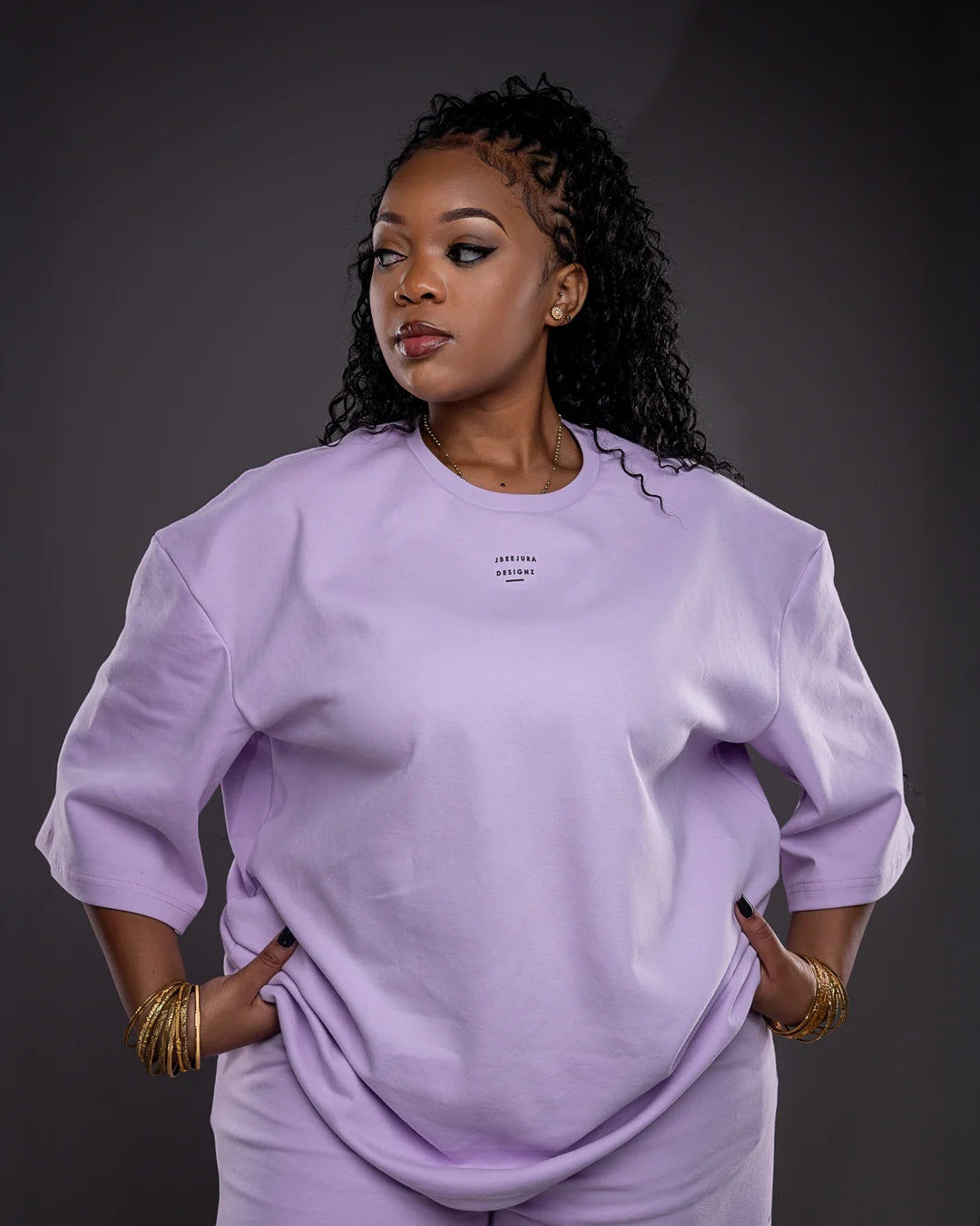 Serene Drop Shoulder Tee - Lilac