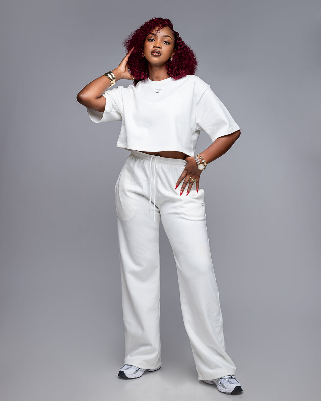 Serene Pants and Crop Tee Set - White