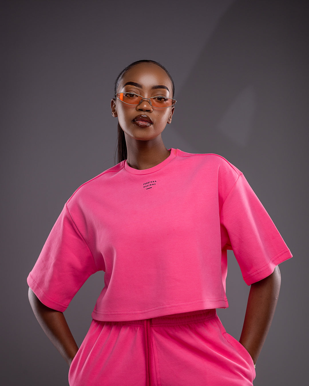 Serene Cropped Tee – Hot Pink