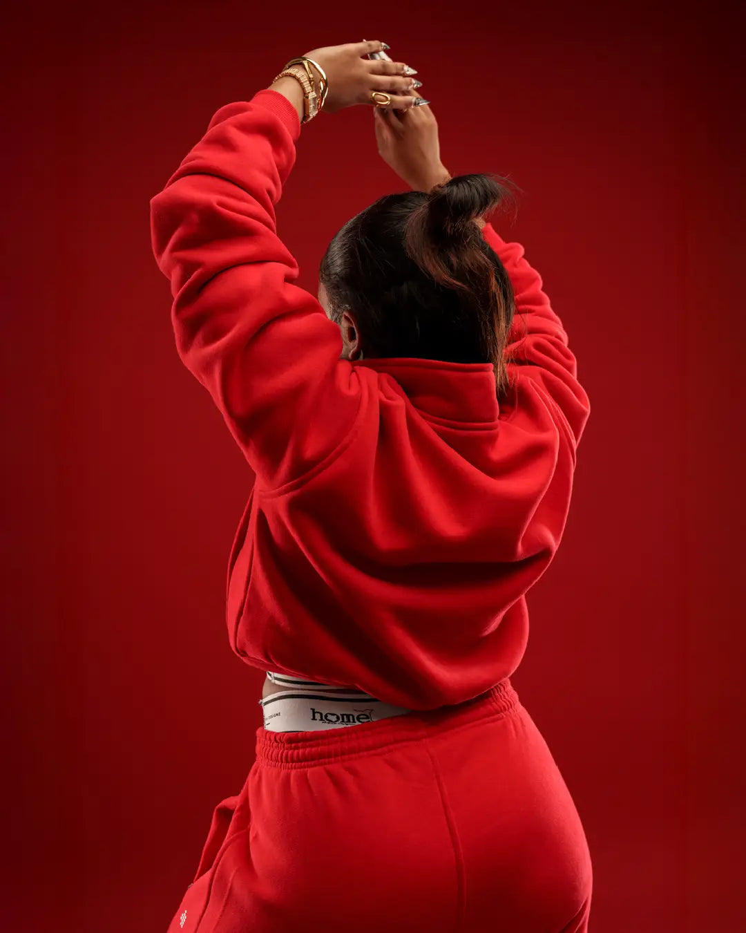 LÛME Quarter Zip Top (Cropped) – Red