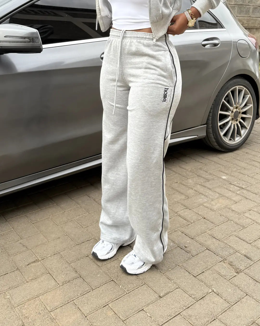 Kids Cherie Pants - Light Grey (Velvet Fabric)