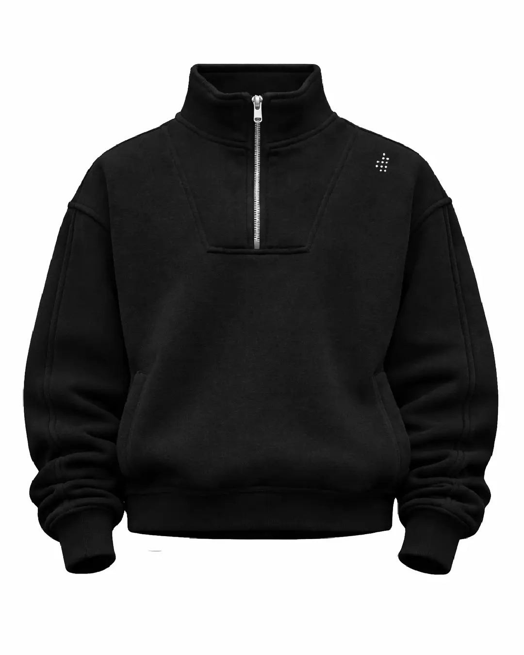LÛME Men’s Quarter Zip Sweater – Black