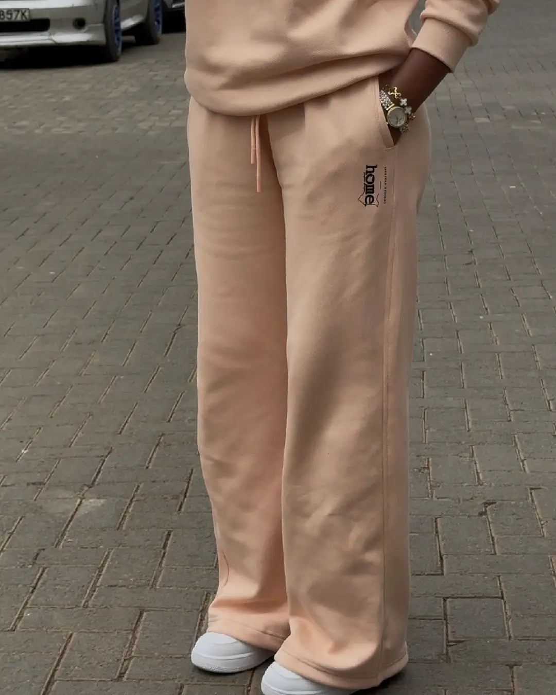 Accolade Sweatshirt + Cosy Pants Matching Set - Pastel Orange