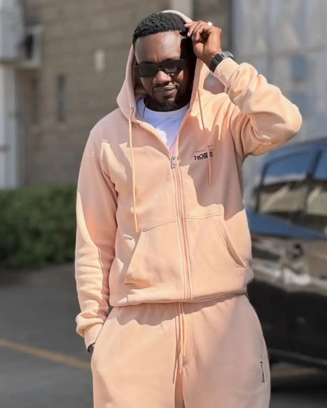 Accolade Zipped Hoodie - Pastel Orange