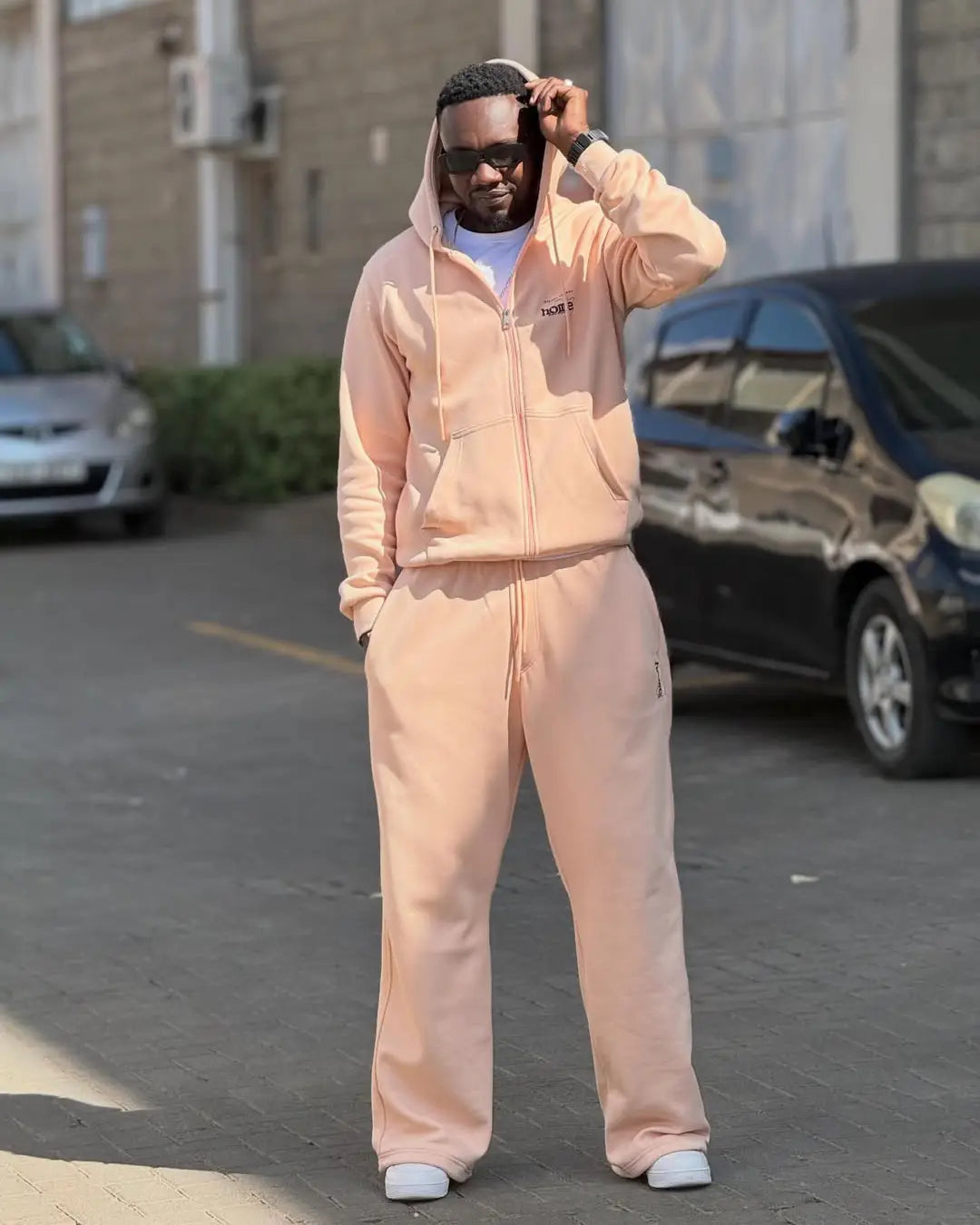 Accolade Matching Set – Pastel Orange (Zipped Hoodie + Cosy Pants)