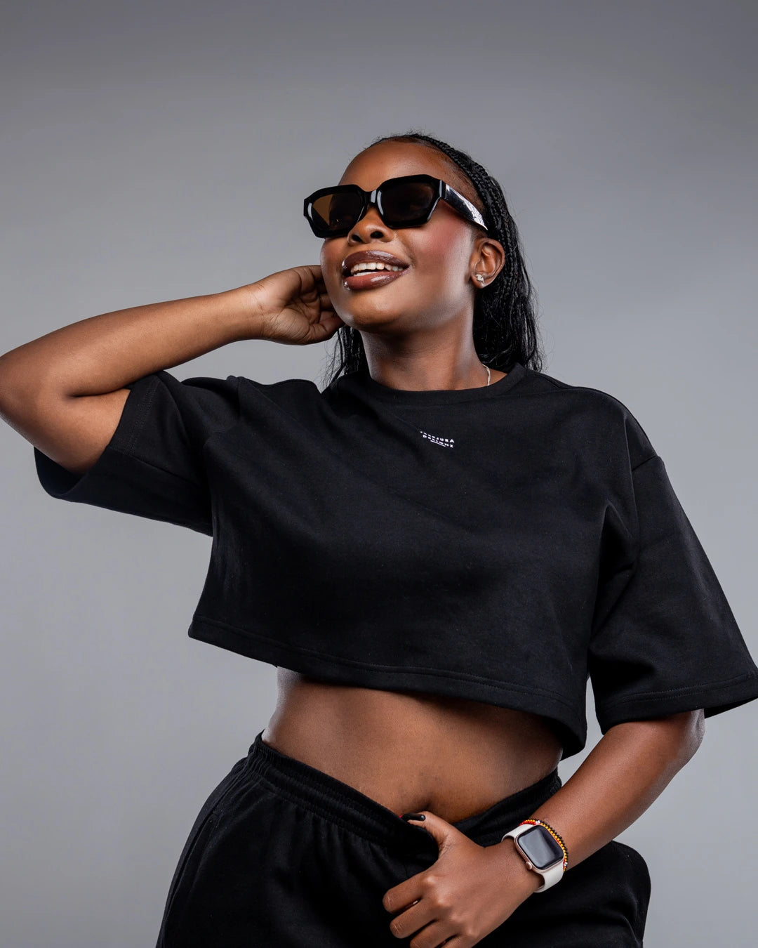 Sonora Serenity Cropped Tee - Black