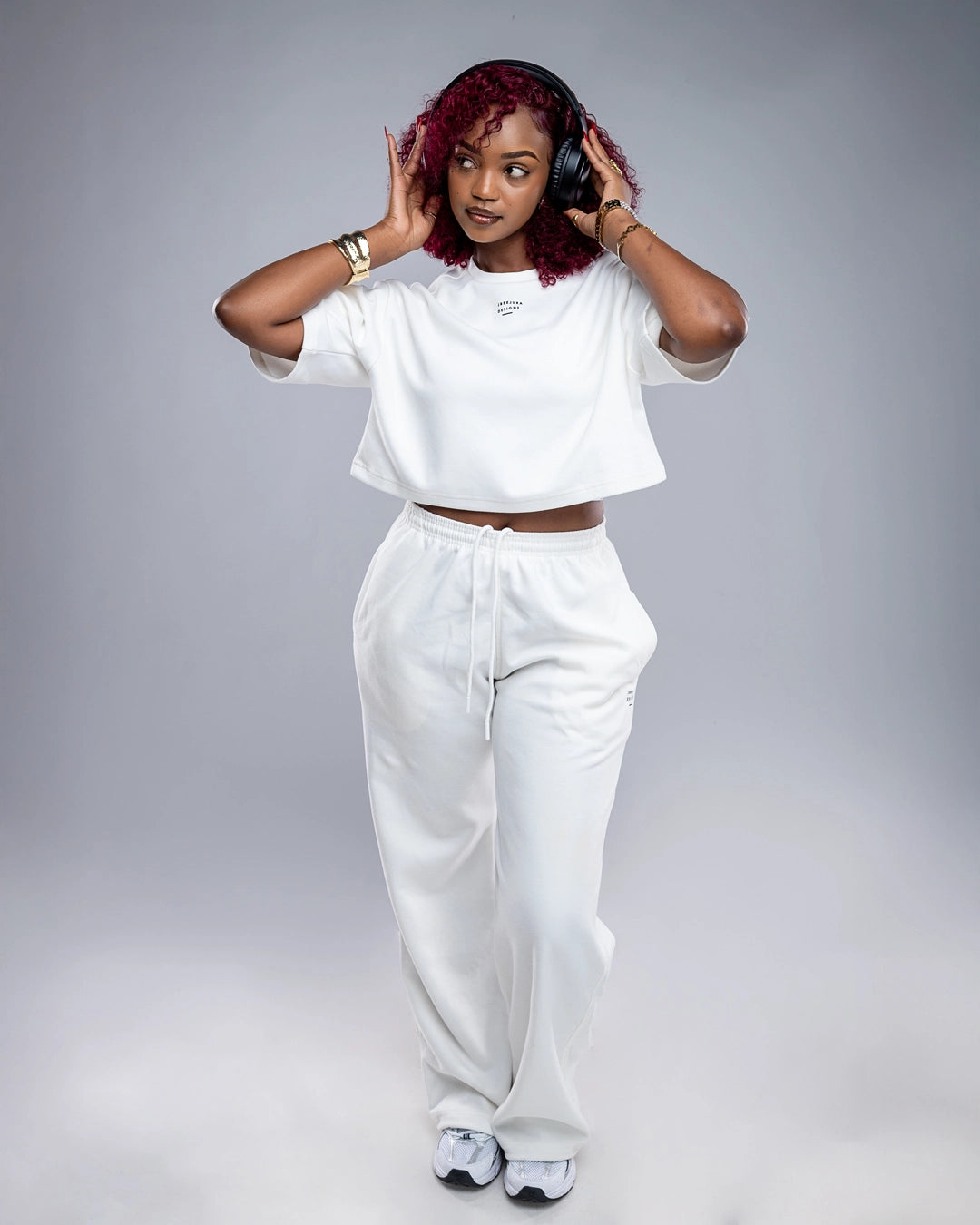 Serene Cropped Tee – White