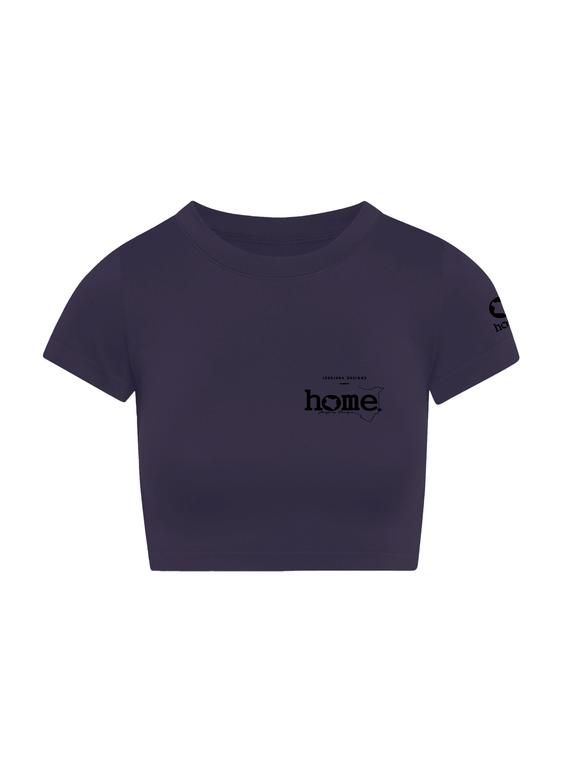 home_254 SHORT SLEEVED RICH PURPLE ARIA TEE WITH A BLACK 3D WORDS PRINT