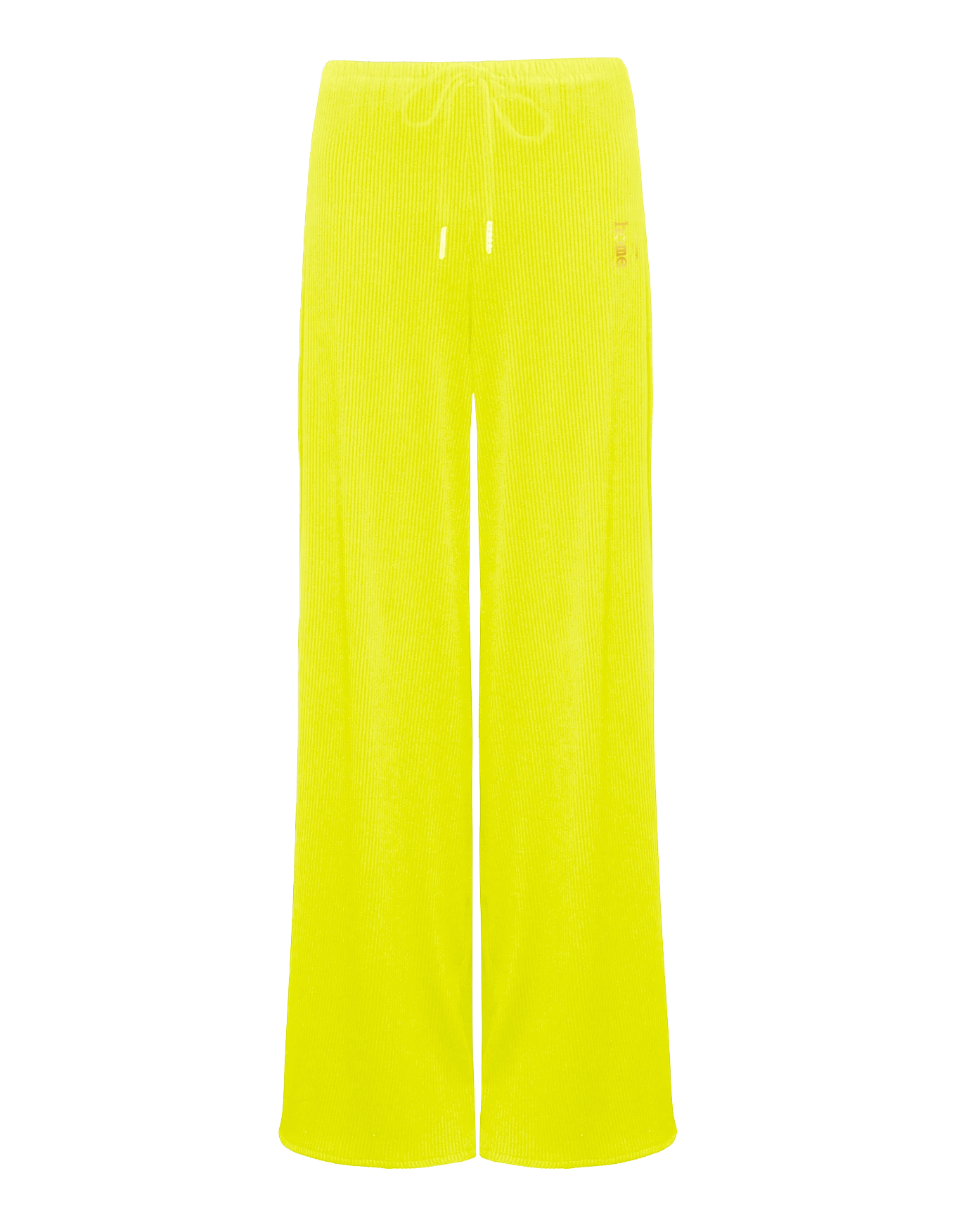 Womens Ribbed Cosy Pants - Lime Green