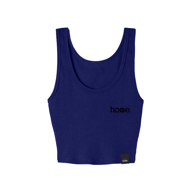 home_254 ROYAL BLUE MUSHIE VEST TOP WITH A BLACK 3D WORDS PRINT