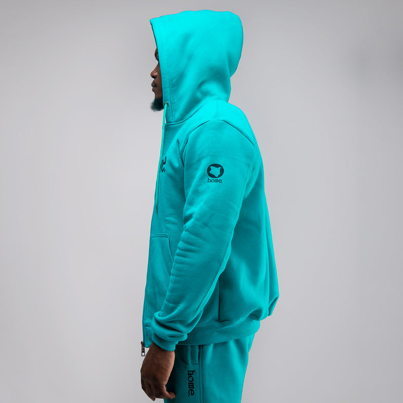Zip-up Hoodie - Turquoise Blue (Heavy Fabric)