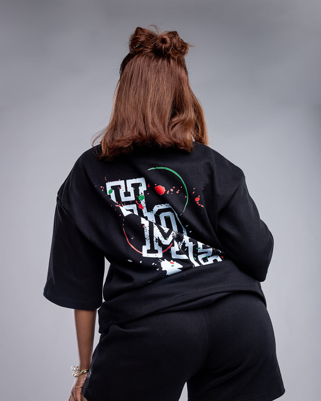 Serene Short & Drop Tee Set – Black