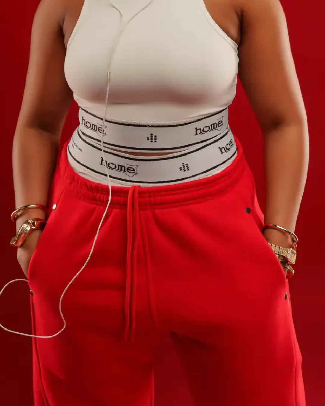 Banded Bike Shorts - White