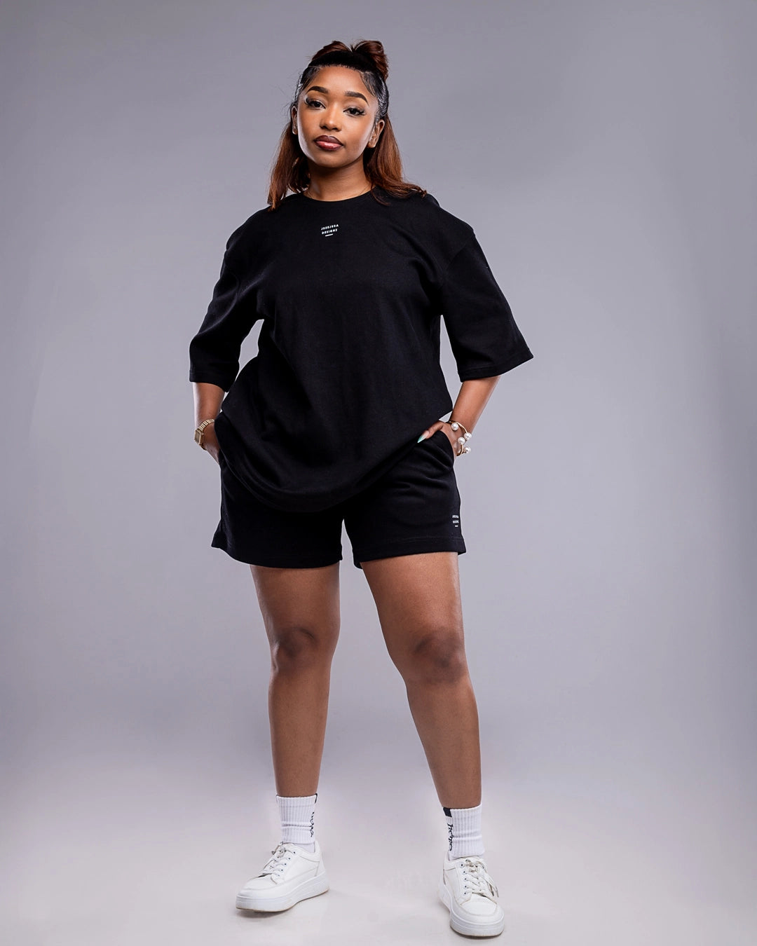 Serene Drop Shoulder Tee - Black