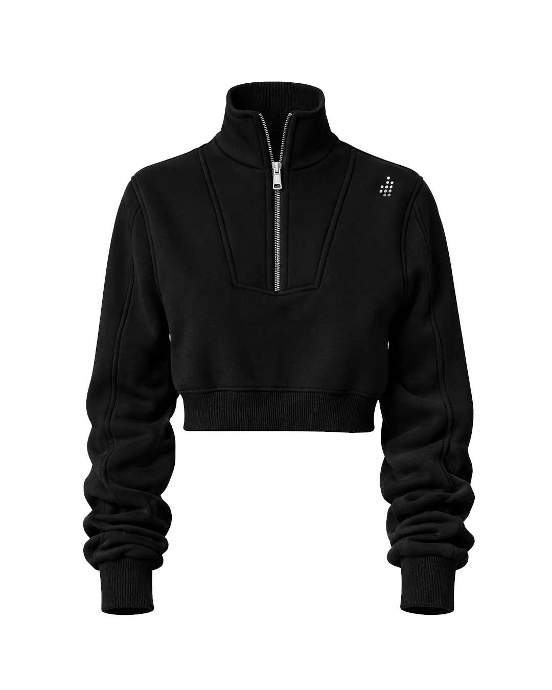 LÛME Quarter Zip Top (Cropped) – Black