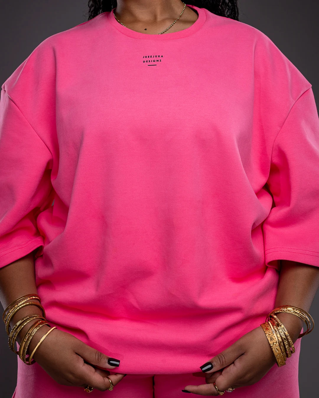 Serene Drop Shoulder Tee - Hot Pink