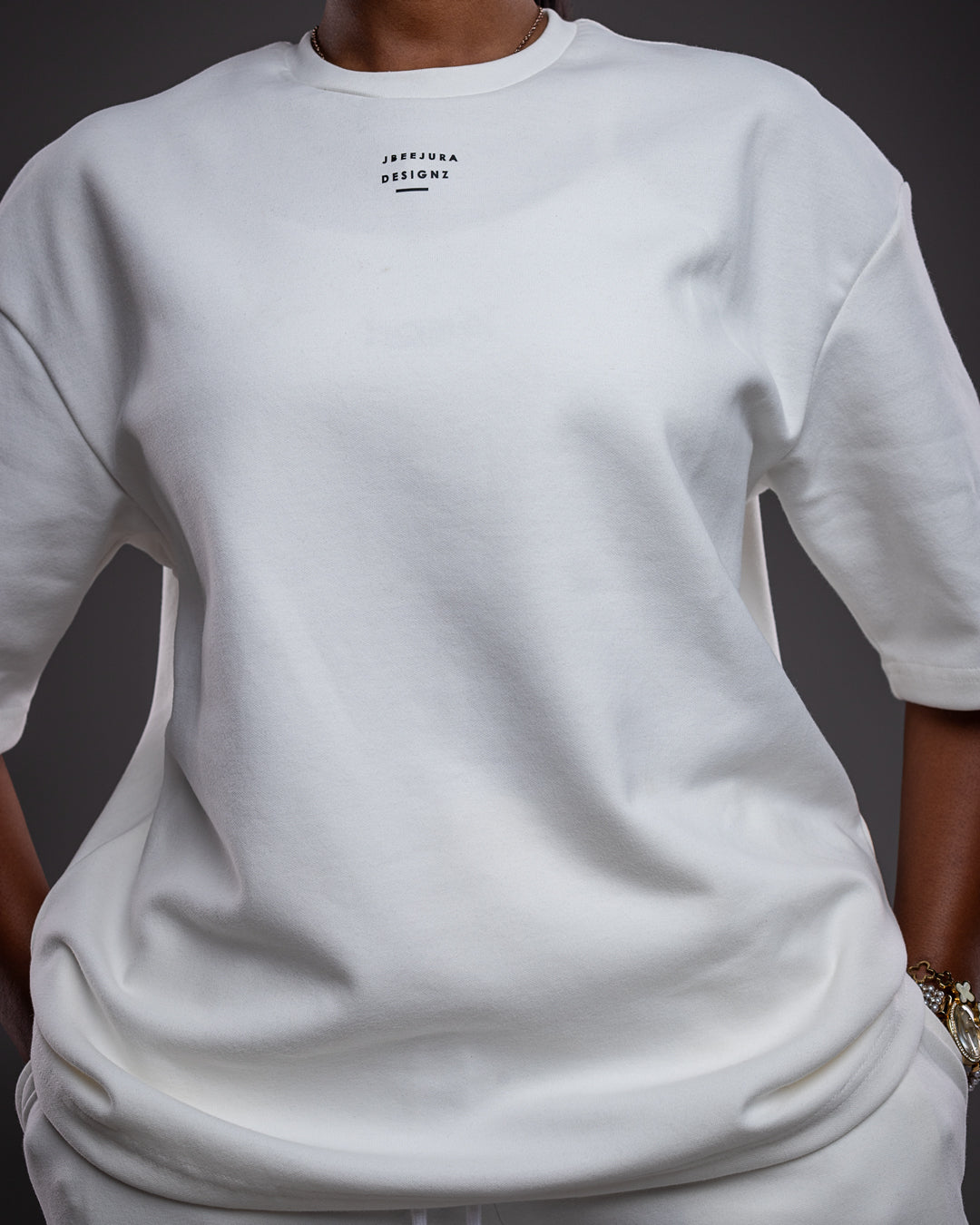 Serene Drop Shoulder Tee - White
