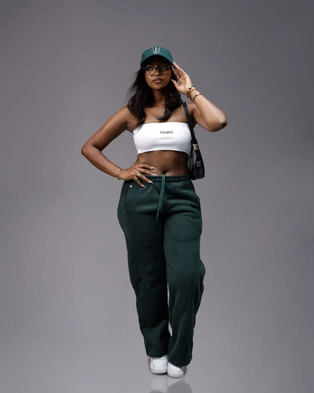 LÛME Rich Green Pants + Emerald Day Off Cap Set