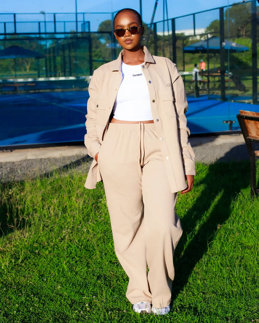 Womens Ribbed Cosy Pants - Light Brown