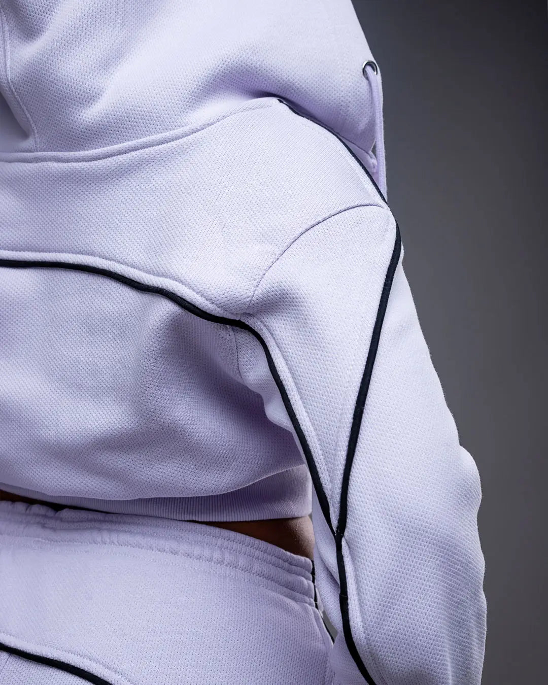 Cherie Cropped Zipped Hoodie - Lilac