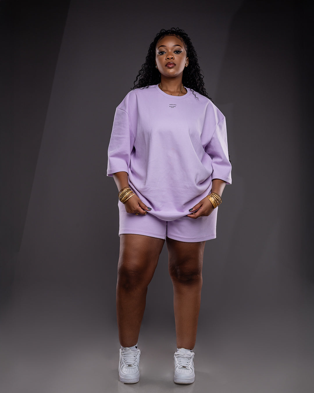 Serene Drop Shoulder Tee - Lilac