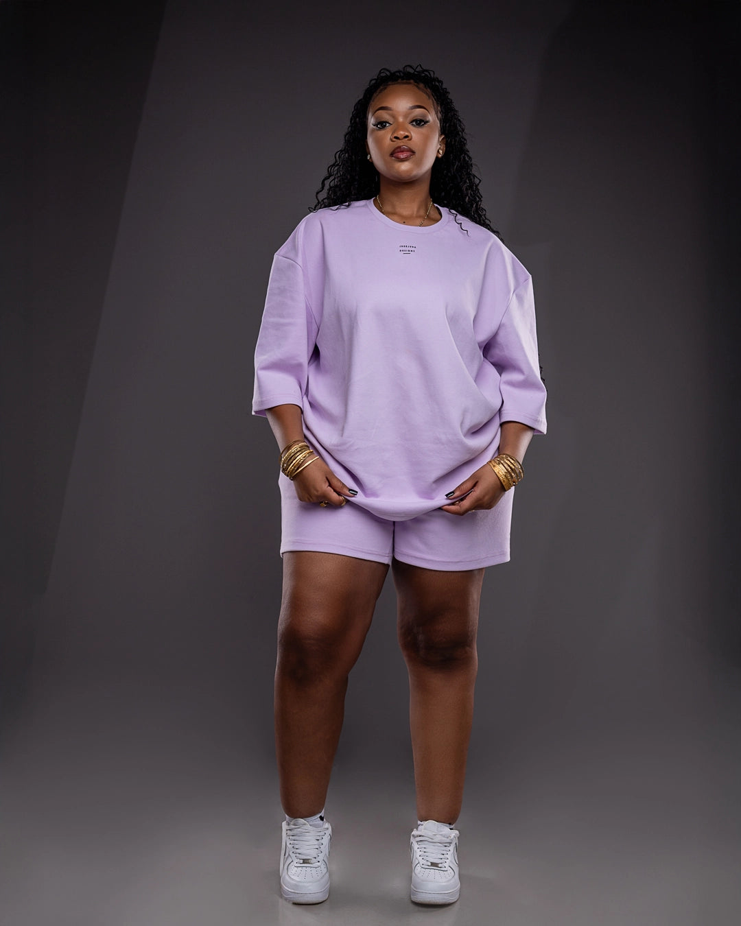 Serene Short and Drop Tee Set - Lilac