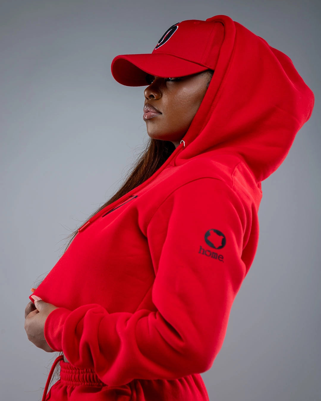 Cropped Hoodie - Red (Heavy Fabric)