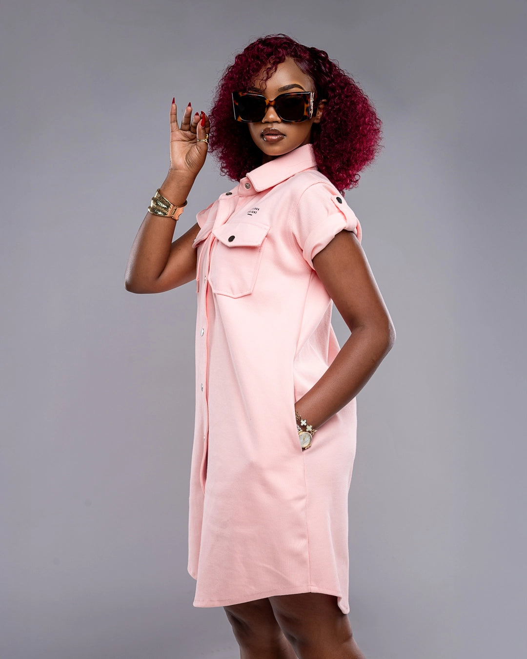 MiraMode Dress -Peach