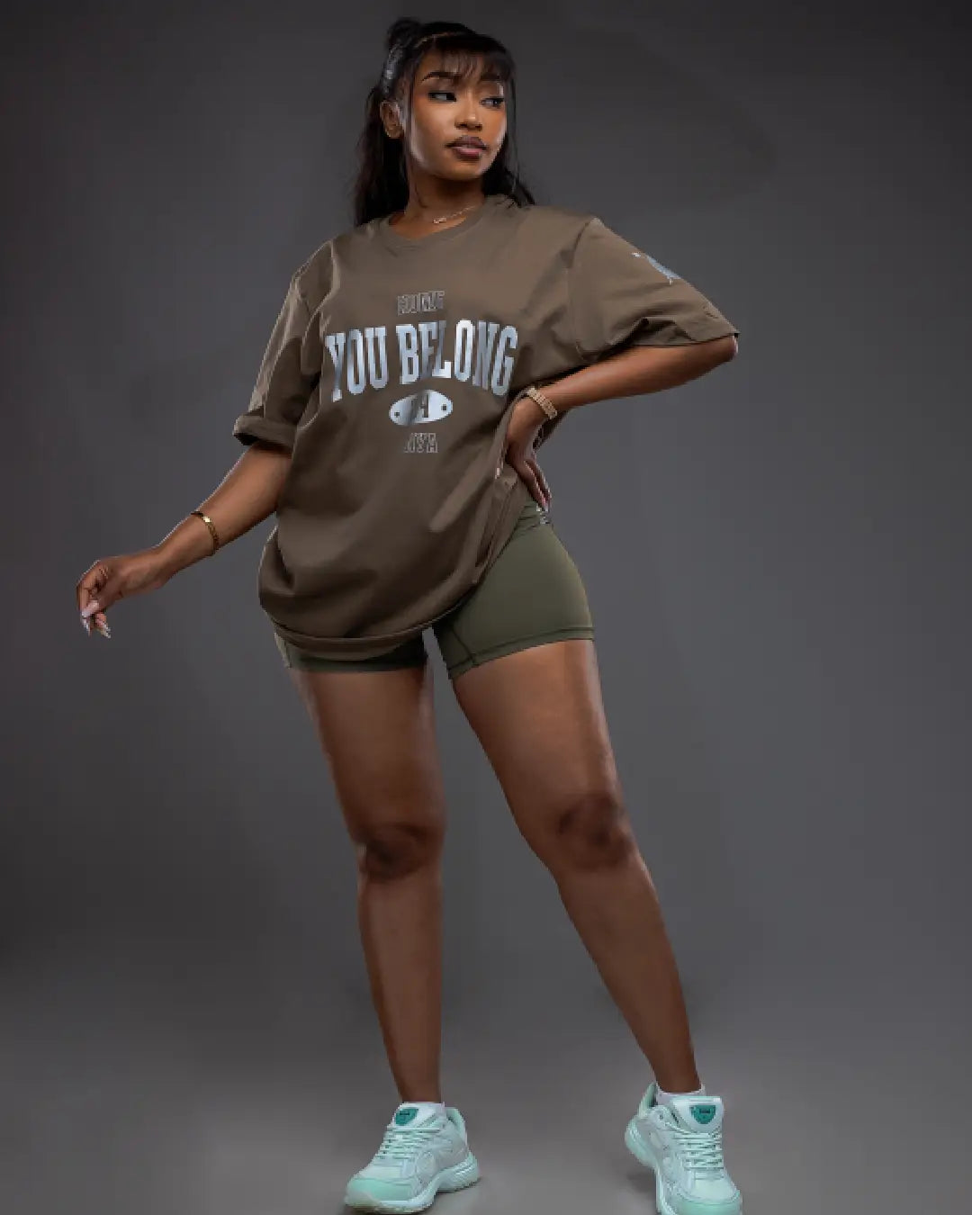 Army Green Ignite Tee & Vintage Green Bike Short Set