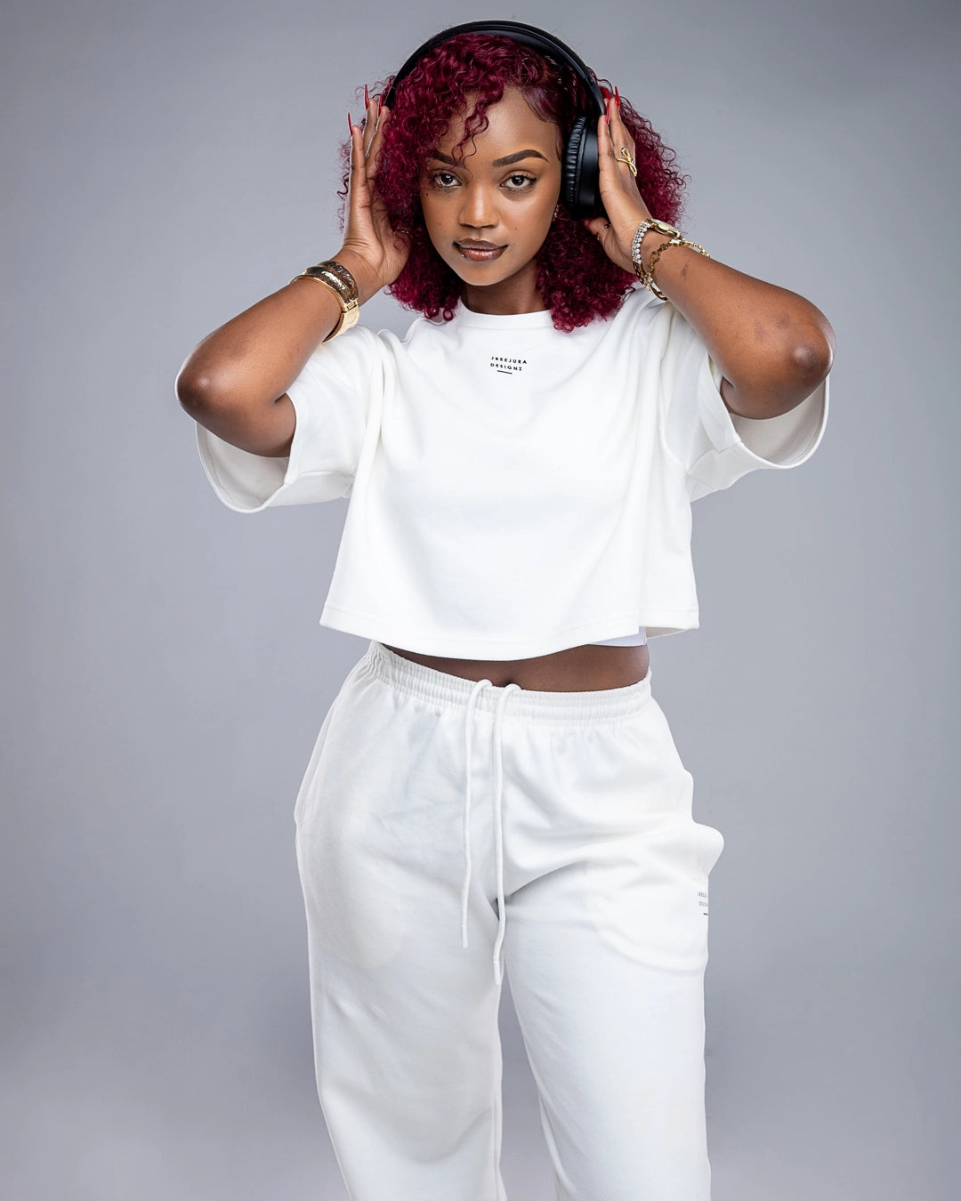 Serene Cropped Tee – White