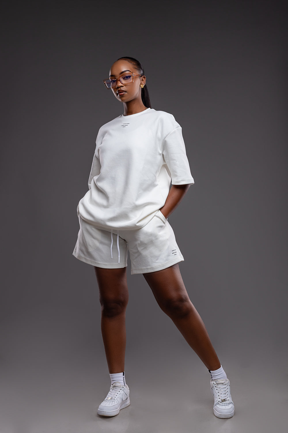 Serene Drop Shoulder Tee - White