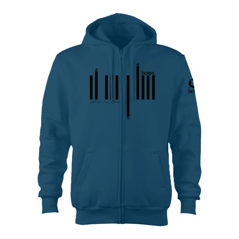 Zip-Up Hoodie - Teal Blue (Heavy Fabric)