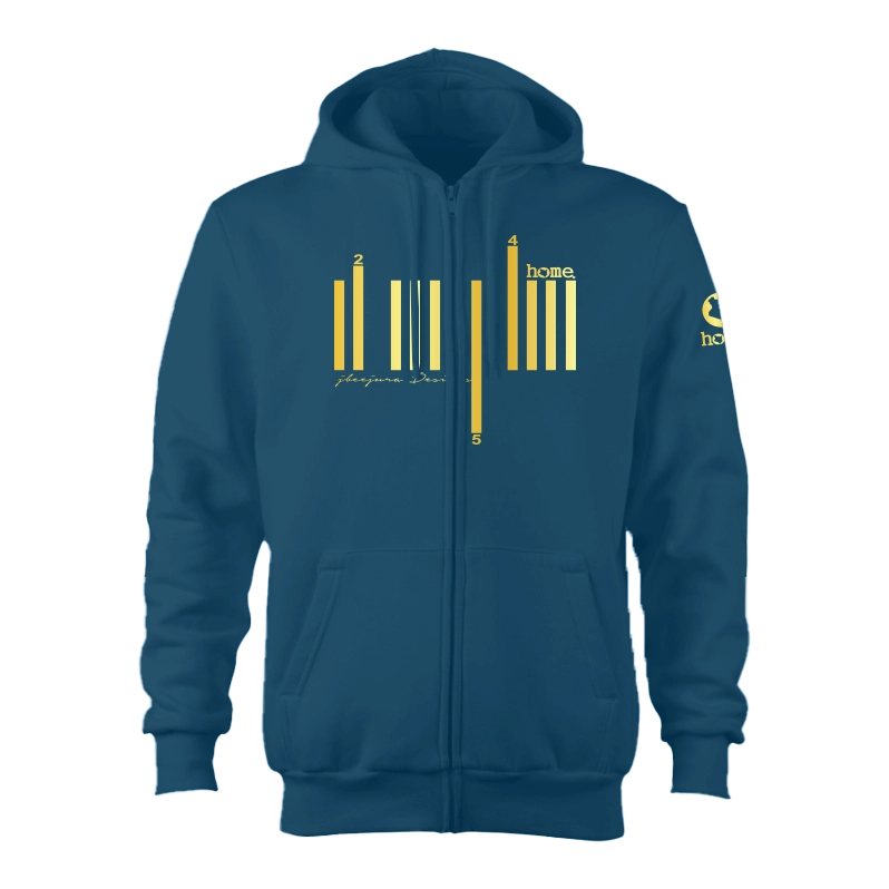 Zip-Up Hoodie - Teal Blue (Heavy Fabric)