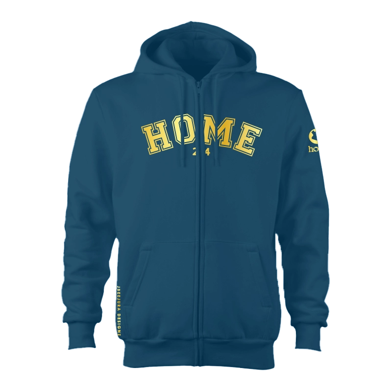 Zip-Up Hoodie - Teal Blue (Heavy Fabric)