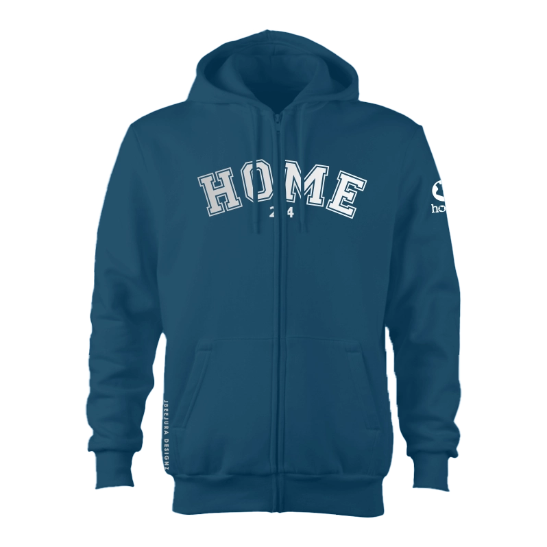 Zip-Up Hoodie - Teal Blue (Heavy Fabric)