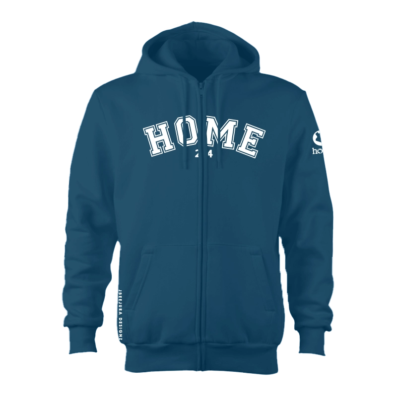 Zip-Up Hoodie - Teal Blue (Heavy Fabric)