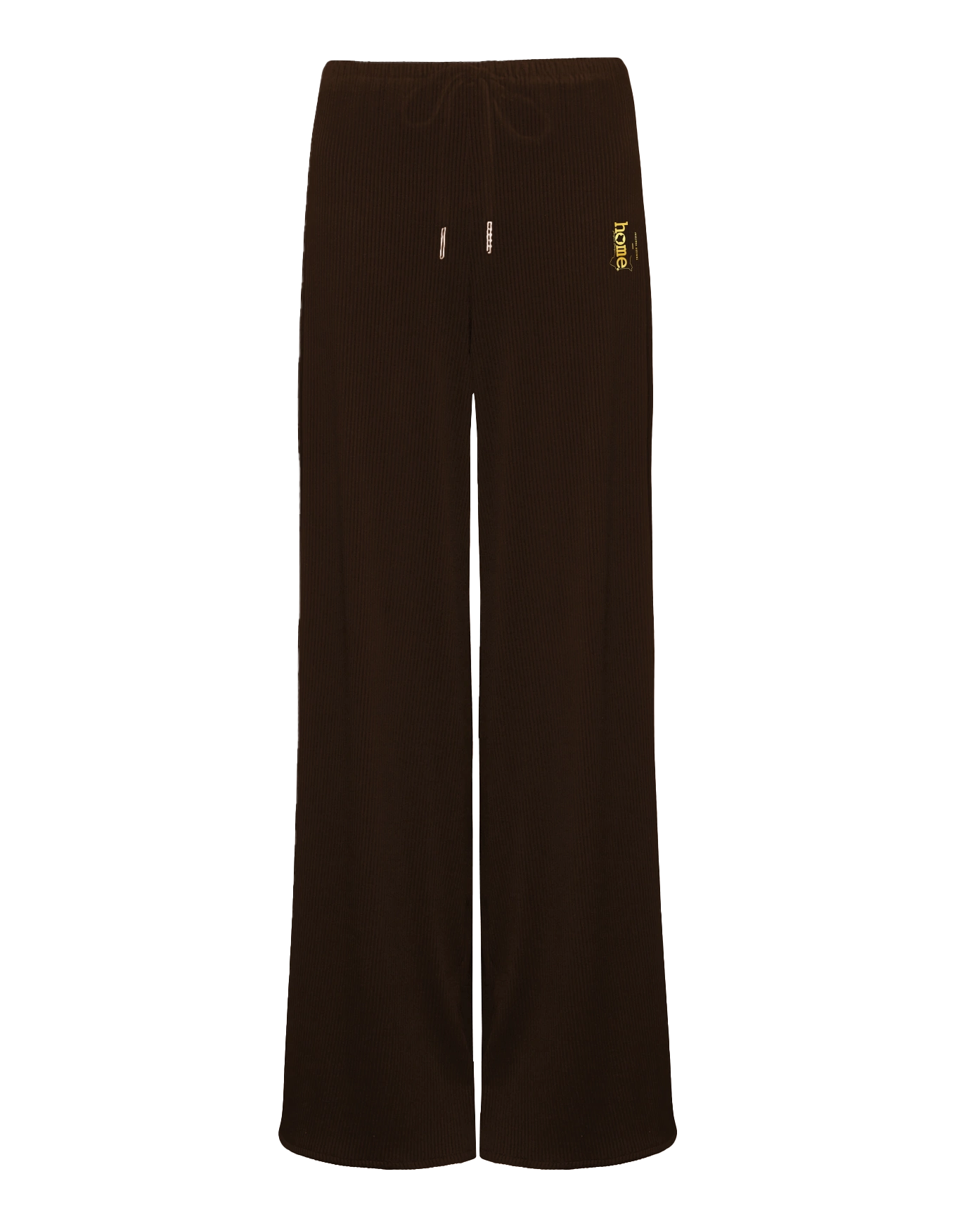 Womens Ribbed Cosy Pants - Dark Brown