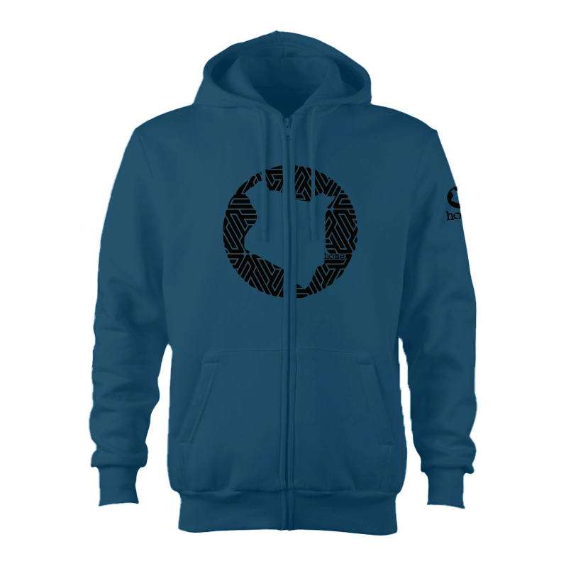 Zip-Up Hoodie - Teal Blue (Heavy Fabric)