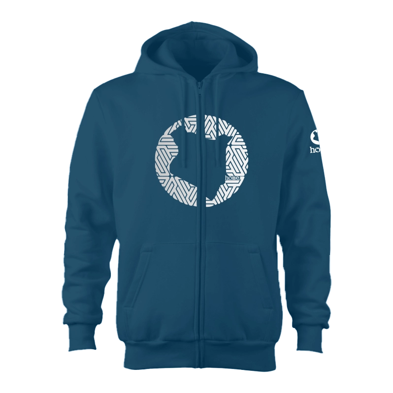 Zip-Up Hoodie - Teal Blue (Heavy Fabric)