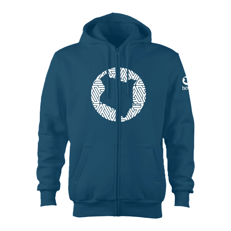 Zip-Up Hoodie - Teal Blue (Heavy Fabric)