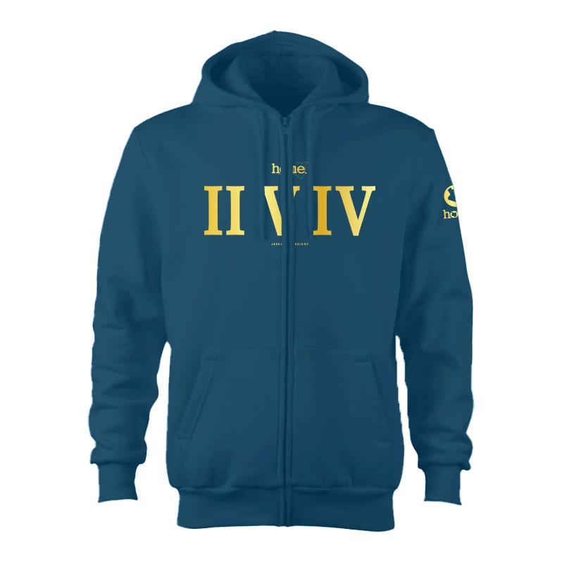 Zip-Up Hoodie - Teal Blue (Heavy Fabric)