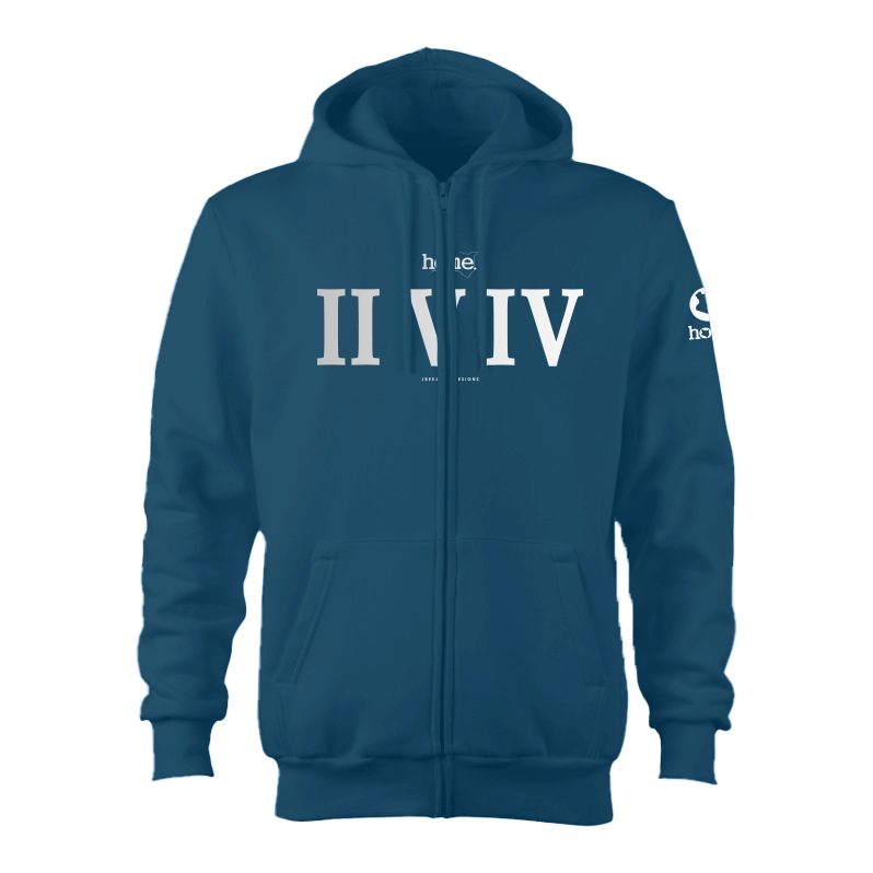 Zip-Up Hoodie - Teal Blue (Heavy Fabric)