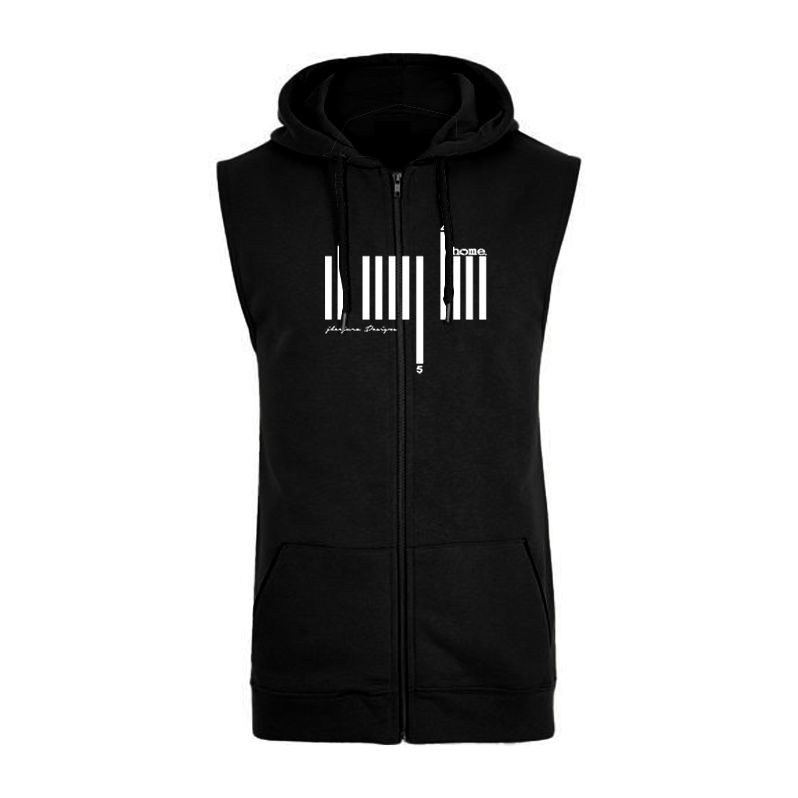 Sleeveless Hoodie  - Black (Mid Heavy Fabric)