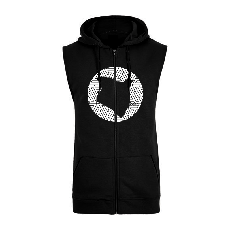 Sleeveless Hoodie  - Black (Mid Heavy Fabric)