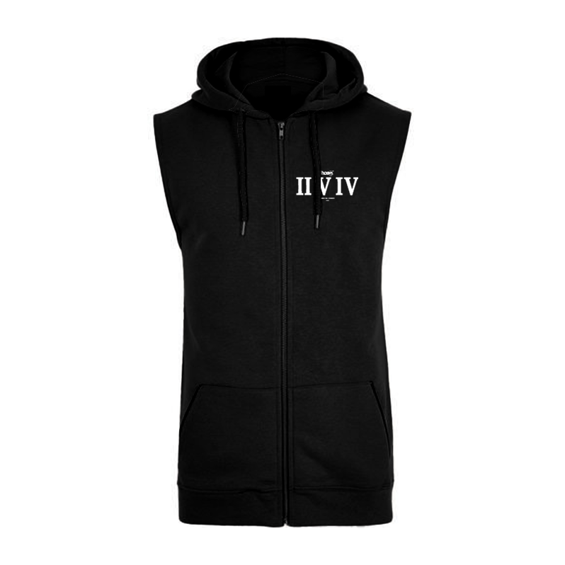 Sleeveless Hoodie  - Black (Mid Heavy Fabric)