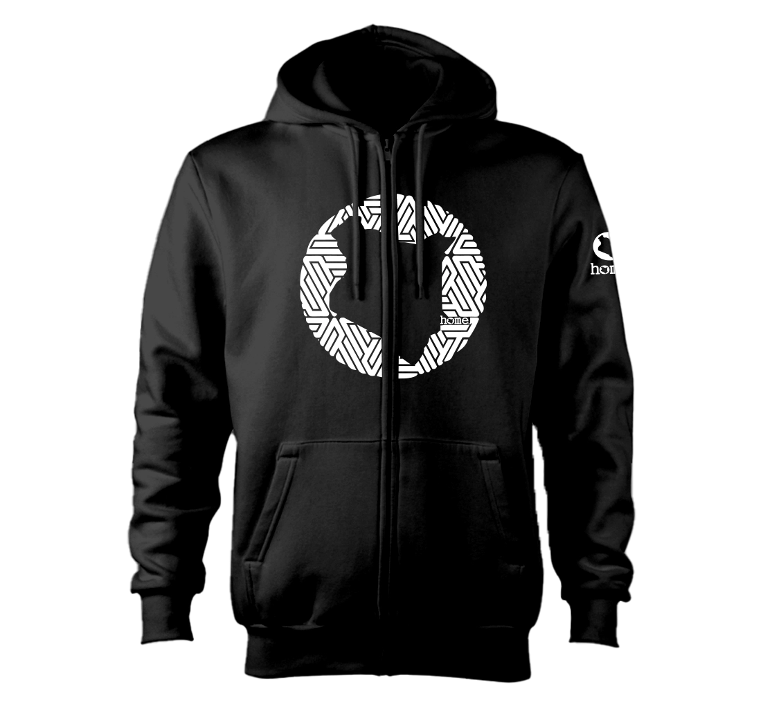 home_254 NUVETRA™ ZIP UP HOODIE WITH A WHITE MAP PRINT