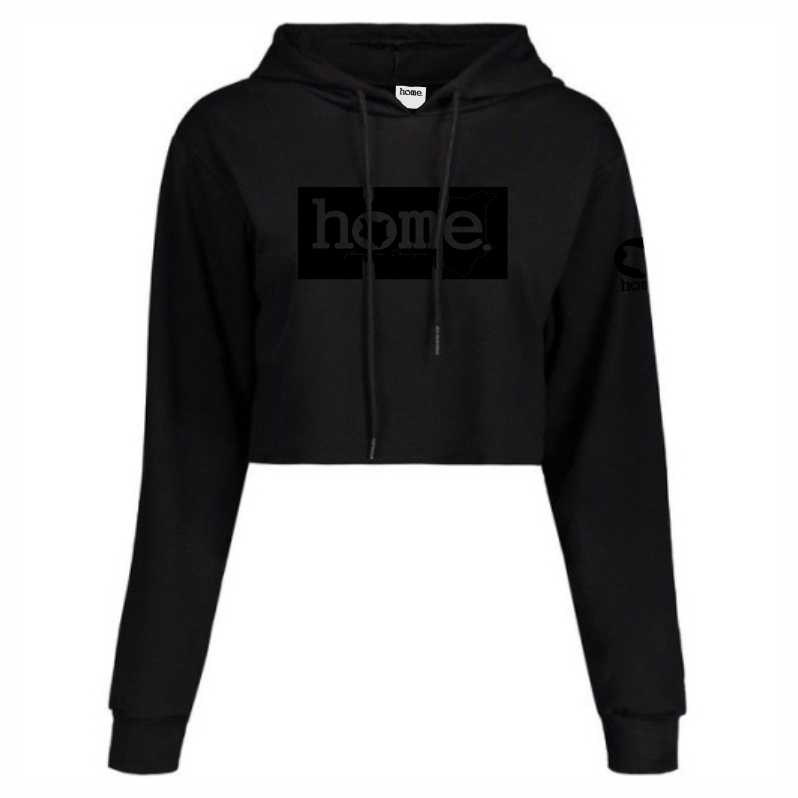 JBEEJURA DESINGZ | home_254 Black Cropped Hoodie with a black classic logo