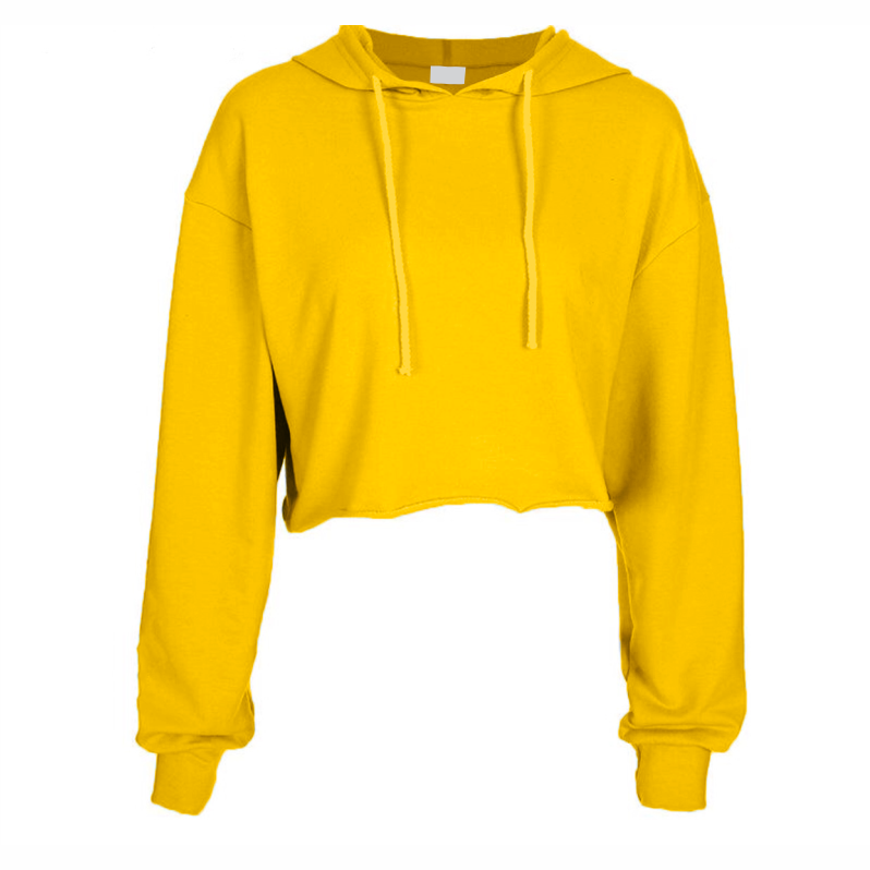 Cropped Hoodie - Mustard Yellow (Heavy Fabric)